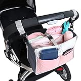 ベビーカー用バッグ 収納バッグ マザーズバッグ フック付き おむつ 小物入れ 配色設計 おしゃれ 収納ホルダー 雑貨整理 軽量 取外し可能 多機能 ベビーカー用品 お出かけ 2カラー