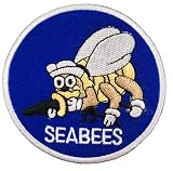 ワッペン ミリタリー SEABEES 米海軍建設工兵隊 シービー ハチ アメリカ US アメカジ 刺しゅう アップリケ パッチ