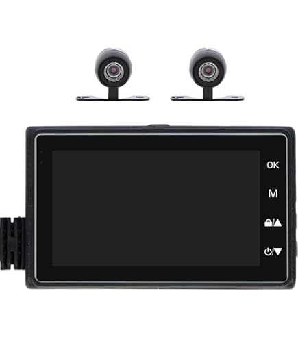 3インチ オートバイレコーダーLCD Dashcam 二重レンズのレコーダーDVR 
