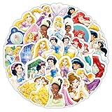 50枚 ステッカー プリンセス セット 漫画スーツケースステッカー 防水【ファッショニスタ監修】デカール バイクステッカー 可愛い シール DIY スノーボード、ギター、車 バイク 、ヘルメット、携帯電話適用できる (イエロープリンセス)