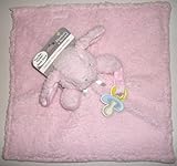 Blankets and Beyond Baby Girls Pink Fuzzy and Soft Nunu w/ Pacifier Holder by Blankets and beyond