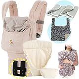 エルゴベビー 抱っこ紐 (ベルト付） オーガニック/ローズハーモニー・オーガニックインサート3III+防寒セット 【正規品2年間保証-SG認定】 +防寒ケープ＆よだれパッド