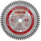 Oshlun SBNF-065060 6-1/2-Inch 60 Tooth TCG Saw Blade with 5/8-Inch Arbor (Diamond Knockout) for Alum