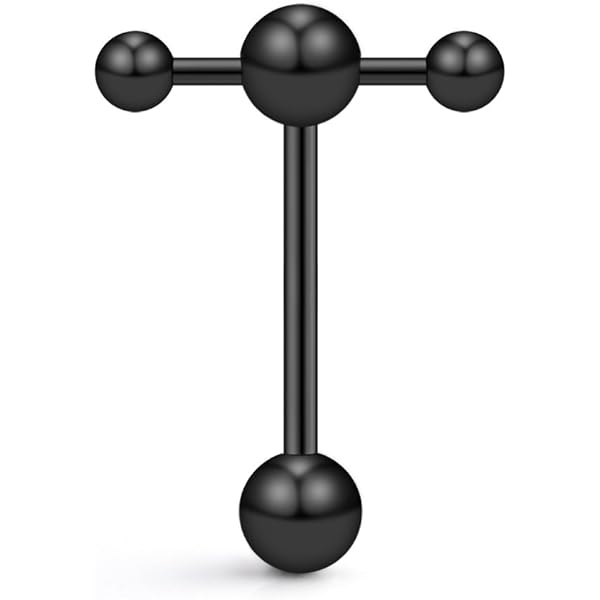 BodyJewelryOnline Lix Vibrating 316L Surgical Steel Tongue Ring - Hematite  Anodized