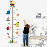 Cartoon Animals Growth Chart Wall Stickers Height Measurement Removable Wall Decals Home Decor PVC A