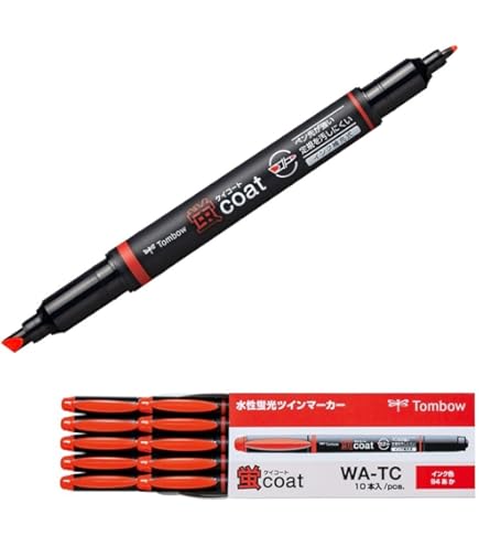 Amazon.co.jp: トンボ鉛筆 蛍光ペン 蛍コート80 WA-SC94 赤 : 文房具