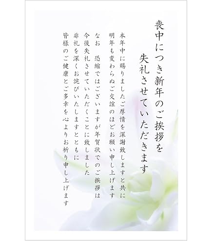 喪中はがき（年賀状じまい文章）私製20枚入り 詳細記入不要 Amazon | 年賀状じまい文章付き 喪中はがき 10枚 弔事用私製ハガキ