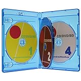 ブルーレイケース 4枚収納 クリアブルー 3個 Blu-rayDiscロゴ有 14.5mm厚 オーバルマルチメディア(OvalMultimedia)