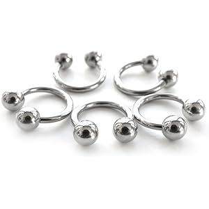 [From da Phactory] ボール サージカルステンレス サーキュラーピアス ステンレスシルバー (10G 内径13mm ボール6mm)