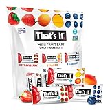 That's It. Mini Fruit Bars Variety (24 Pack) High Fiber, Vegan & Gluten Free, No Sugar Added, Breakfast Bar Paleo for Children & Adults, Non GMO (8 Blueberry, 8 Strawberry, 8 Mango)