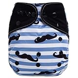 HappyEndings Charcoal Bamboo AI2TM All-In-Two Cloth Diaper / Snap-in Insert Mustachioed by HappyEndi