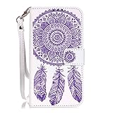 OMATENTI Galaxy S6 Edge ケース (強化ガラスフィルムを無料で贈ります), Samsung Galaxy S6 Edge 高級PUレザー ケース 手帳型 保護ケース カード収納ホ