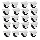 uxcell キャスター 車輪 プレート式 金属 PA PVC 2マウントホール 家具トロリー 30mm 20個入り