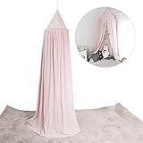 天蓋カーテン コットン モスキートネット 可愛い 部屋飾り 撮影小物 雰囲気　虫除け 吊り下げ 赤ちゃんベッド プレゼント 子供用 (ピンク)