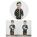 超可愛い韓国子供服 水着    【子供 水着 ラッシュガード】 男の子　水着 キッズ水着 星柄  水着 キッズ 男の子  男児 水着    Ruleronline (XXL(120-130cm))