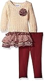 Blueberi Boulevard Baby Girls' Tiered Ruffle Sweater Legging Set Cream/Multi 12 Months [並行輸入品]