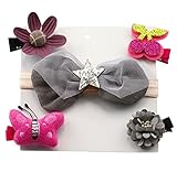 杜屋トヤ 全9種類 5ＰＣ k14子供、赤ちゃん 蝶結び 漫画、4ＰＣヘアピン+ 1ＰＣヘアバンド、ヘッドドレス セット