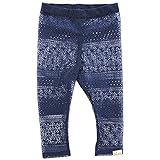 [NIVA] 日本製 ストレッチレースのおしゃれベビーレギンス 出産祝い プチギフト ハーフバースデー 赤ちゃん スパッツ（ニヴァ） Lacy leggings (80cm, ネイビー)