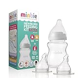 Minbie Newborn Feeding Kit EXTRA, 7oz BPA Free Baby Bottle X-Slow & Slow Nipples by Minbie