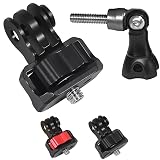 YAAAM アルミ合金 三脚マウントアダプター 1/4カメラねじ → GoPro互換規格 ワイド1/4ネジ穴変換＋エルネジ【ブラック】