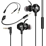 ZeeWii ゲーミングイヤホン 有線 【マイクミュート機能*2】3.5mmジャック 音量調整 重低音 リムーバブルマイク 10mmドライバーを搭載 イヤホン 遅延ゼロ ゲーミングヘッドホン ゲーム用 PS4/PS5/Switch/Xbox One/PC/スマートフォン対応