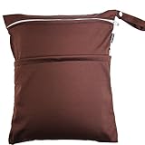 Damero Cute Travel Baby Wet and Dry Cloth Diaper Organizer Bag (Medium, Dark Brown) by Damero