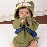 ベビーアスペン【緑フクロウフード付きバスローブ】男の子用グリーンまるごとハッピーフクロウバスローブ,出産祝い,ギフト,プレゼント,babyaspen,バスタオル,タオルブランケット,ふくろう【並行輸入
