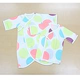 大水玉柄肌着セット(外縫い)(短肌着＋コンビ肌着)　ミックス　　綿100％　オールシーズン素材　日本製