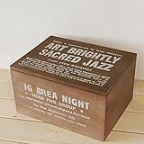 BREA 日本製 木製 カントリーボックスフタ付きNo.6 大 木箱 ストッカー (ダークブラウン)