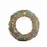 Sincek Lighted Rustic Spring Wreath - Rattan Moss Door Wreath Approximately【クリスマス】【ツリー】 [並行輸入品]