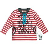 【春物】 PuiPui(プイプイ) 裏毛ボーダー長袖Tシャツ 80cm/RED NO.PP-163196
