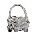 sea-junop折りたたみバッグハンドバッグ財布テーブルフックハンガーホルダー( Elephant Shape /シルバー)