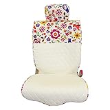 ココトリコ（cocotorico） 前座席用 キルティング シートカバー 2枚セット ポルカ柄 （バンダナ付き） 【ポルカ×ワッフルホワイト】