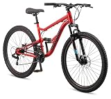 Mongoose Status マウンテンバイク 27.5インチバイク 男女兼用 21段変速 アルミサスペンションフレーム スチールリアトライアングル デュアルサスペンション ノブビーマウンテンタイヤ メカニカルディスクブレーキ 大人用自転車