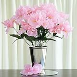 tableclothsfactory 60 pcs人工アイリス花 – 12 bushes – ピンク