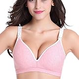Aivtalkレディースノンワイヤー授乳ブラマタニティ授乳スポーツヨガブラ US サイズ: XL カラー: ピンク