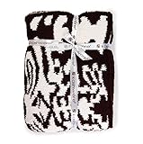 (カシウエア)kashwere Damask Patterned Throw ダマスクパターンブランケット 137cm×187cm CHOCOLATE.CREME [並行輸入品]