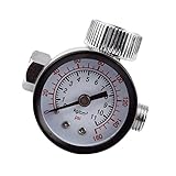 Flameer エアレギュレータ　1/4インチ　スプレーガン　圧力ゲージ バルブ圧力 スイッチ付き　コンパクト　エアツール