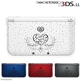 new Nintendo 3DS LL 対応 カバー ケース ハード キラキラハート1黒 透明