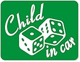 imoninn CHILD in car ステッカー　【マグネットタイプ】　No.30　ダイス　（緑色）