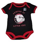 TCブルドッグu.s.m.c. Semper Fi Little Guyベビーボディスーツ カラー: ブラック