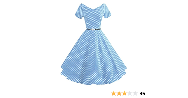 Amazon Co Jp Ilover 水玉 レトロワンピース 膝丈 半袖 服 ファッション小物