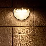 Liebeye ソーラー パワー ライト6LED 光 センサーフェンス ガーデン パスウェイバルコニー 防水 屋外 ウォール ランプ ウォームホワイト光
