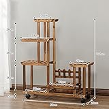 LXLA- 多層フラワーポットスタンドバルコニーパーラーポットプラントラックソリッドウッドディスプレイシェルフインテリア85×25×101cm (色 : Carbon color)