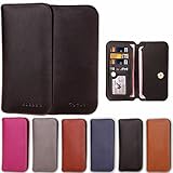 Asng 本革オイル仕上げ長財布 スナップ式 多機能（レディース / メンズ） (Black)