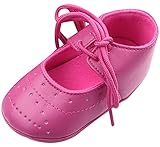 C-Princess 可愛い 子供靴 ベビー 赤ちゃん ファーストシューズ 歩行靴 PU 紐タイプ 滑り止め 室内履き 女の子 新生児 フォーマル (13cm, Aローズ)