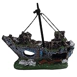 水槽用オブジェ 難破船 ファンタジー気分満載のアクアリウムをつくろう ポンプの空気で動くバブルアクション