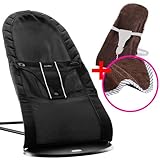 【今治タオルブランケットセットBL】babybjorn(ベビービョルン) ベビーシッターバランス メッシュ（エアー） ブラック （バウンサーカバー ブルーストライプ）