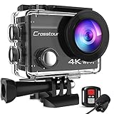 Crosstour ビデオカメラYouTubeカメラ アクションカメラ 4K高画質2000万画素 webカメラ 水中カメラ 外部マイク リモ