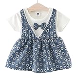 YY-Natuhi ベビー服 子供服 女の子 ワンピース ドレス キッズ 女児 かわいい ふわふわ スカート 入園式 卒園式 赤ちゃん 七五三 発表会 ベビースーツ 春夏 半袖 花柄 (85cm, 2